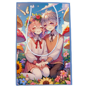 Sac Cadeau Moyen Mignonne mignon Anime Couple Whimsical Romantic