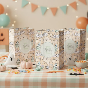 Sac Cadeau Moyen Mignonne Orange Fantôme Sexe Halloween neutre