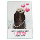 Mignonne Otter avec les coeurs Saint-Valentin Humo