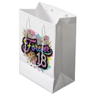 Sac Cadeau Moyen Mignonne pour toujours 18ème anniversaire dame