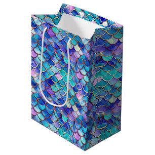 Sac Cadeau Moyen Mignonne sirène Motif filles Anniversaire v2