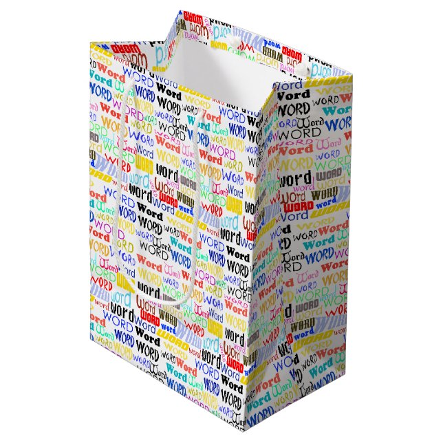 Sac Cadeau Moyen Mille Mots - 1000 Mots (Devant Angle)