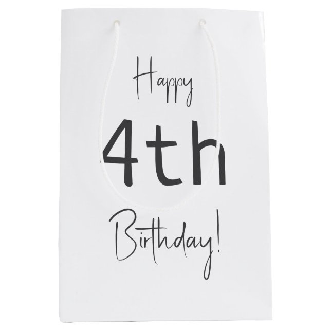Sac Cadeau Moyen Mini-Sexe Neutre Joyeux Anniversaire Avec Âge (Devant)
