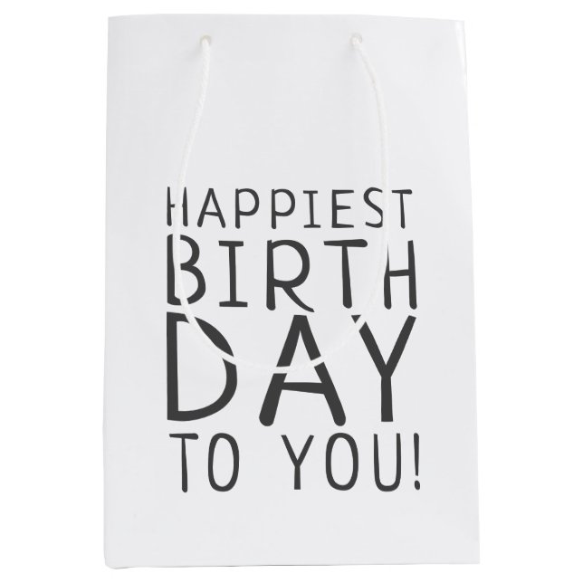 Sac Cadeau Moyen Mini-Sexe Neutre Plus Heureux Anniversaire Pour Vo (Devant)