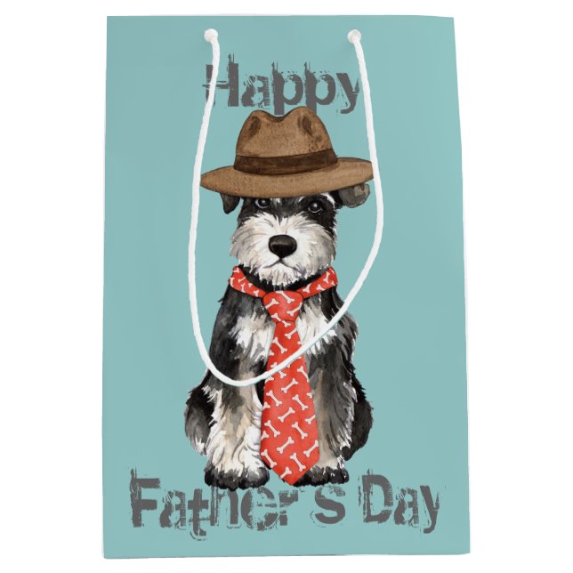 Sac Cadeau Moyen Miniature Schnauzer Papa (Devant)