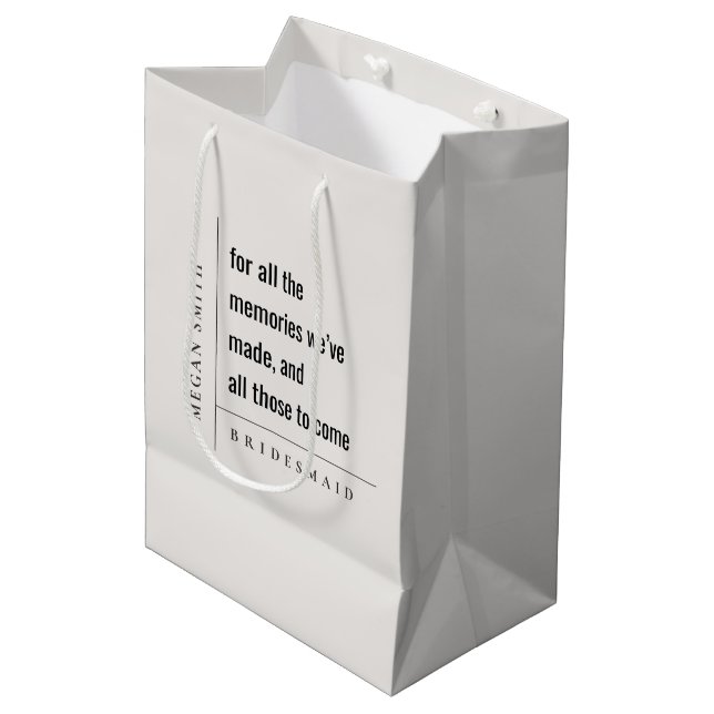 Sac Cadeau Moyen Minimal Moderne Simple Pour Souvenirs Bridesmaid C (Devant Angle)