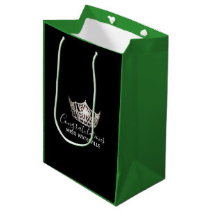 Sac Cadeau Moyen Miss America Silver Crown Green Sac-Medium