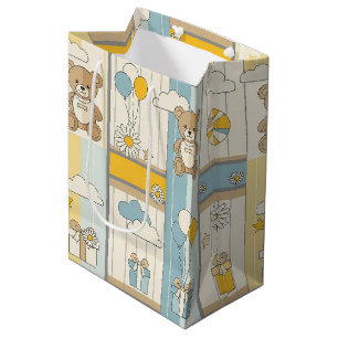 Sac Cadeau Moyen Modèle de jardin aux marguerites de nounours (9)