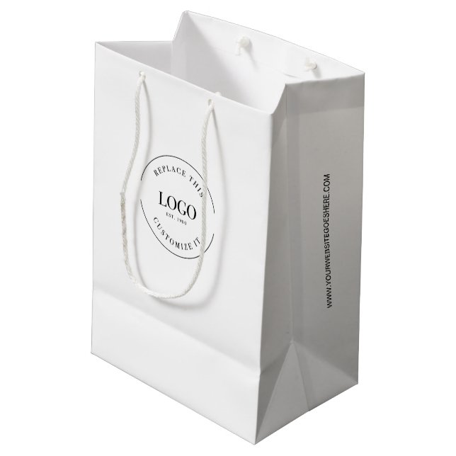 Sac Cadeau Moyen Modèle du site Web LOGO personnalisé d'entreprise (Dos Angle)
