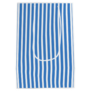 Sac Cadeau Moyen Modèle moderne tendance créative Bleu blanc rayé
