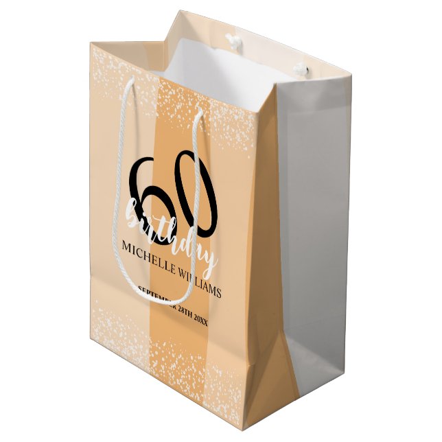 Sac Cadeau Moyen Modern Summer Birthday Party In Pink (Devant Angle)