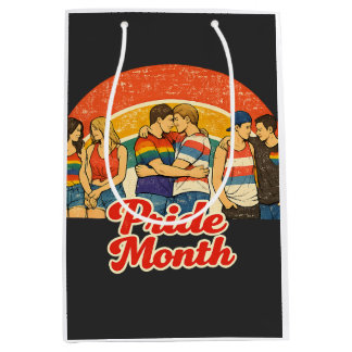 Sac Cadeau Moyen Mois des fiertés vintage rétro Célébration LGBTQ