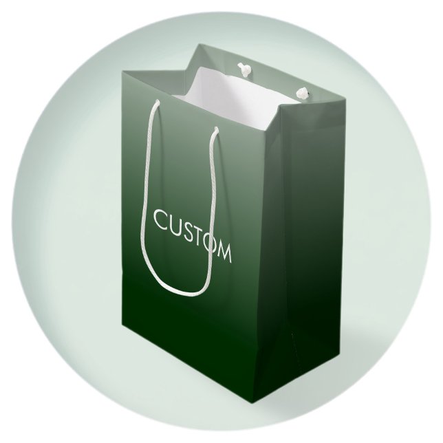 Sac Cadeau Moyen Monogramme à dégradé vert (Créateur téléchargé)