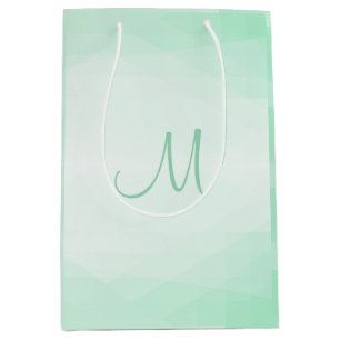 Sac Cadeau Moyen Monogramme couleur verte tendance