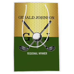 Sac Cadeau Moyen Monogramme de golf élégant personnalisé minimalist