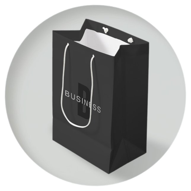 Sac Cadeau Moyen Monogramme moderne gris foncé modifiable Modèle de (Créateur téléchargé)