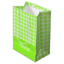 Monogramme vert et blanc motif