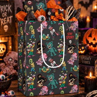 Sac Cadeau Moyen Monstre de dessin animé effrayant et drôle pour Ha