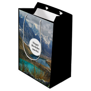 Sac Cadeau Moyen Montagnes alpines pittoresques Photo Anniversaire