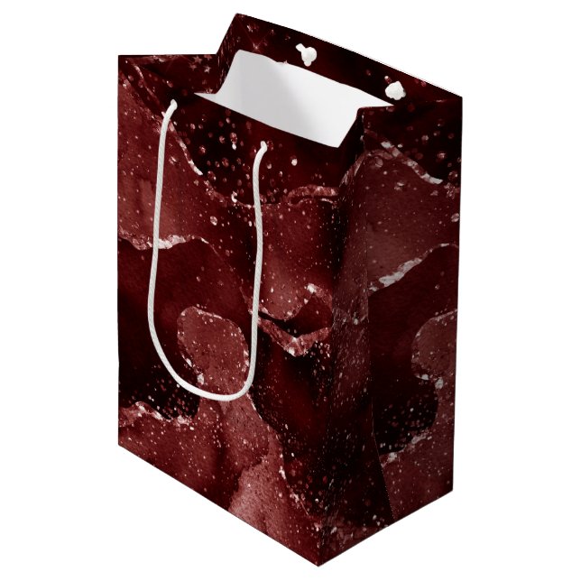 Sac Cadeau Moyen Moody Agate | Henné sang rouge grenat bijou ton (Devant Angle)