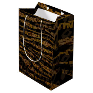 Sac Cadeau Moyen Mosaïque Chic Élégant Safari Glam Imprimé Jungle