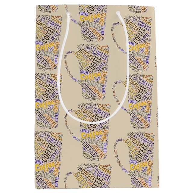 Sac Cadeau Moyen Mot café Mug Art II (Devant)