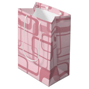 Sac Cadeau Moyen Motif Abstrait des années 70 de Pink Retro 60