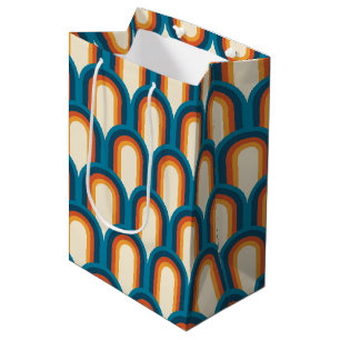 Sac Cadeau Moyen Motif arc-en-ciel Arche rétro coloré