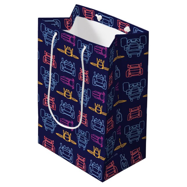 Sac Cadeau Moyen Motif d'arrière-plan Batwheel™ Neon (Devant Angle)