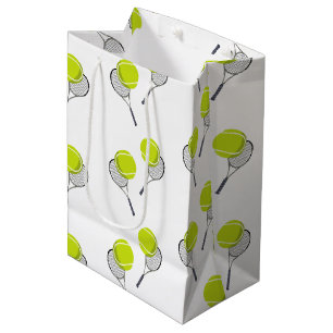 Sac Cadeau Moyen Motif de balle de tennis et raquette