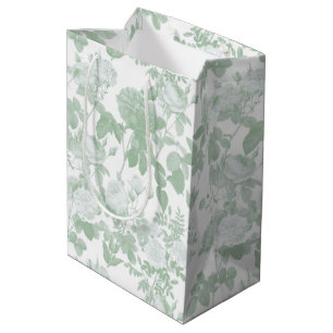 Sac Cadeau Moyen Motif de chinoiserie française de roses florales v
