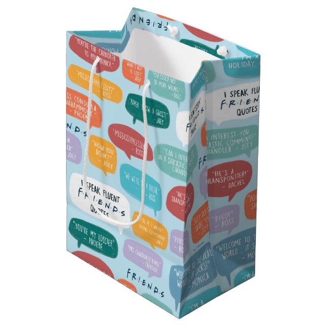 Sac Cadeau Moyen Motif de devis AMIS™ (Devant Angle)