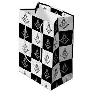 Sac Cadeau Moyen Motif de Freemason À damiers