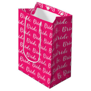 Sac Cadeau Moyen Motif de mariée de bachelorette personnalisé