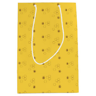 Sac Cadeau Moyen Motif de nid d'abeilles d'abeille