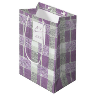 Sac Cadeau Moyen Motif de Noël vert violet #7 ID1009