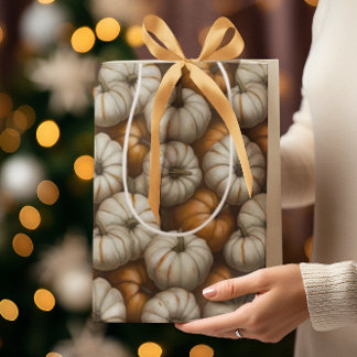 Sac Cadeau Moyen Motif de récolte Citrouille d'automne | Automne Ru