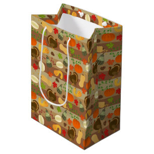 Sac Cadeau Moyen Motif de récolte d'automne de courge de la Turqui