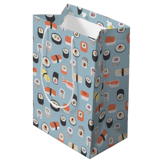 Sac Cadeau Moyen Motif de rouleaux Sushi Nigiri Maki (Dos Angle)