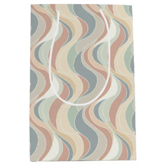 Sac Cadeau Moyen Motif de vague abstrait