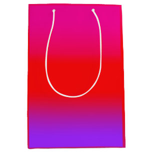Sac Cadeau Moyen Motif dégradé ombré magenta rouge violet festif