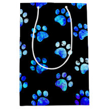 Motif d'empreinte de patte texturée bleu noir