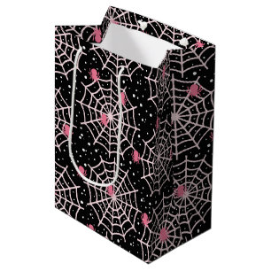Sac Cadeau Moyen Motif des toiles d'Halloween et araignées