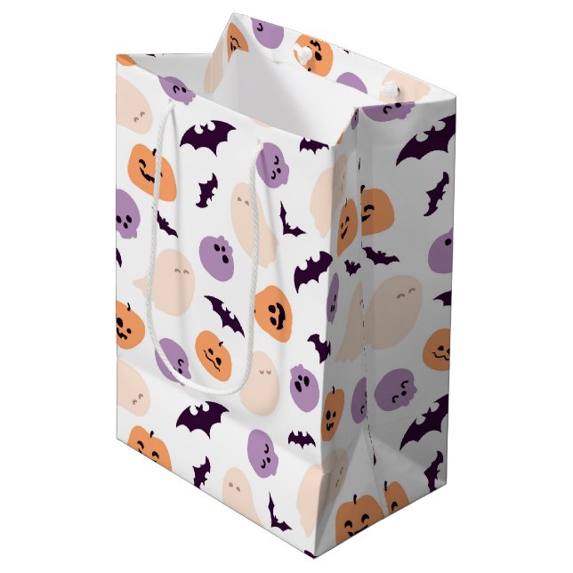 Sac Cadeau Moyen Motif d'Halloween pour enfants amusants (Devant Angle)