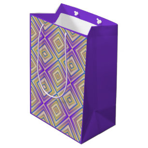 Sac Cadeau Moyen Motif diamant alternatif Indigo Purple