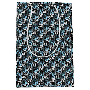 Sac Cadeau Moyen Motif d'instruments de musique 01x4.b Noir