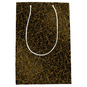 Sac Cadeau Moyen Motif d'or 09,bw Black BG