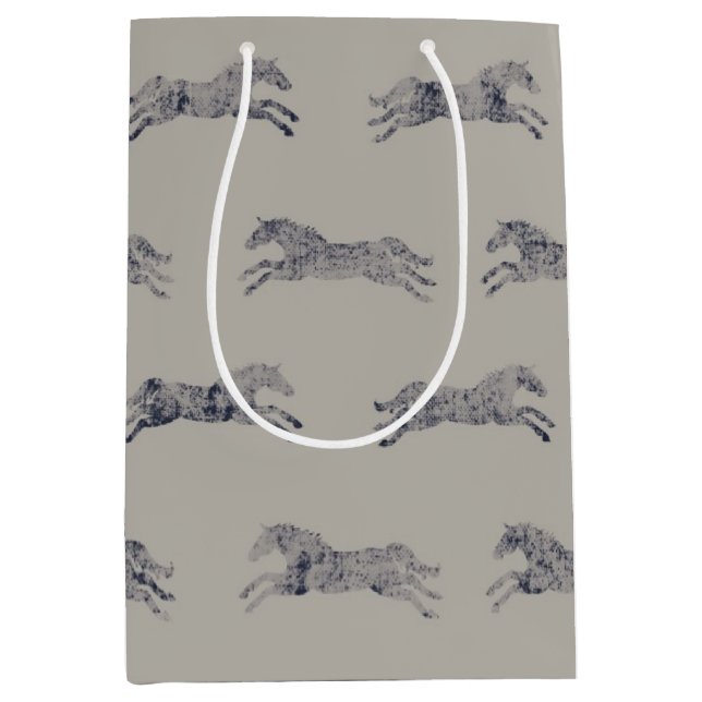 Sac Cadeau Moyen Motif équestre classique (Devant)