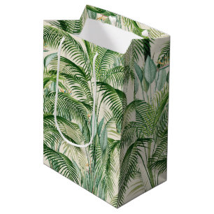 Sac Cadeau Moyen Motif Feuille de palme de feuillage tropical