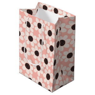 Sac Cadeau Moyen Motif Fleur Rose Cute